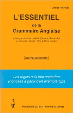 Couverture du produit · L'essentiel de la grammaire anglaise