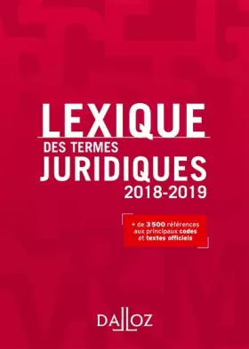 Couverture du produit · Lexique des termes juridiques 2018-2019 - 26e éd.
