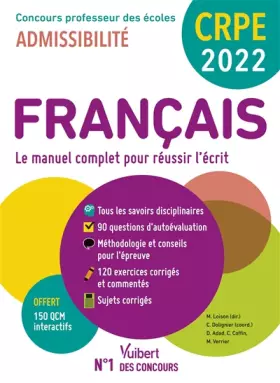 Couverture du produit · CRPE - Concours Professeur des écoles - Français: Ecrit 2022 - Nouveau concours
