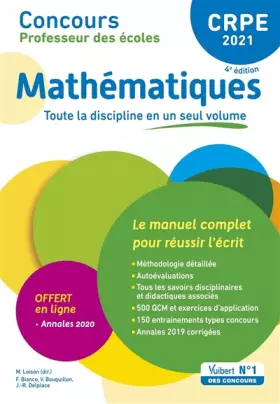 Couverture du produit · CRPE - Concours Professeur des écoles - Mathématiques - Le manuel complet pour réussir l'écrit en un seul volume - Annales 2020