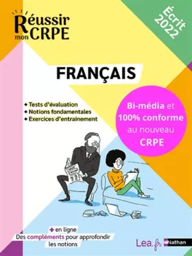 Couverture du produit · Réussir mon CRPE 2022 - Français écrit - 100% conforme nouveau concours Professeur des écoles - Compléments et tutoriels en lig