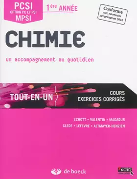 Chimie PCSI/MPSI - 1ère année Tout-en-un -  Marc-Alexandre Schott,  Sylvain Clède,  Anne-Laure Lefèvre,  Gurvan Magadur et Collectif