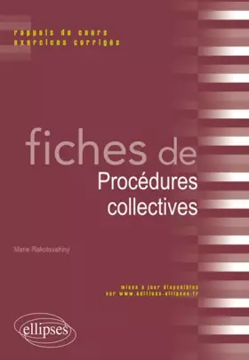Couverture du produit · Fiches de Droit des Procédures Collectives