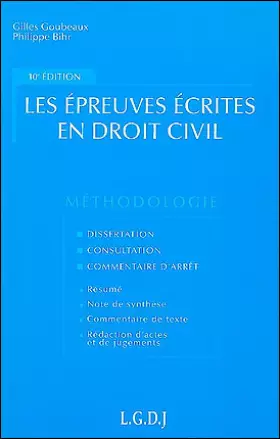 Couverture du produit · Les épreuves écrites en droit civil