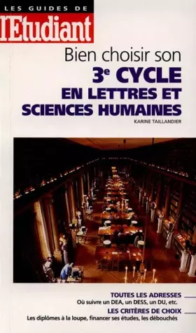Couverture du produit · Bien choisir son 3e cycle en lettres et sciences humaines