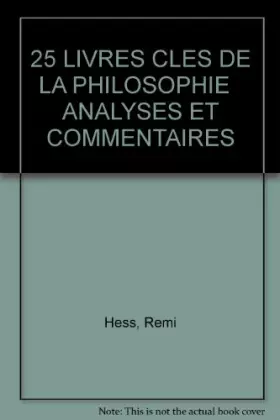 Couverture du produit · 25 livres clés de la philosophie
