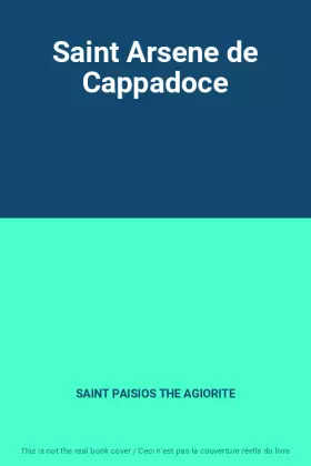 Couverture du produit · Saint Arsene de Cappadoce