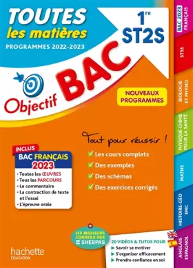 Couverture du produit · Objectif BAC 2023 - 1re ST2S Toutes les matières