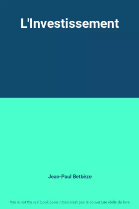 Couverture du produit · L'Investissement