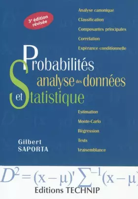 Couverture du produit · Probabilités, analyse des données et Statistique