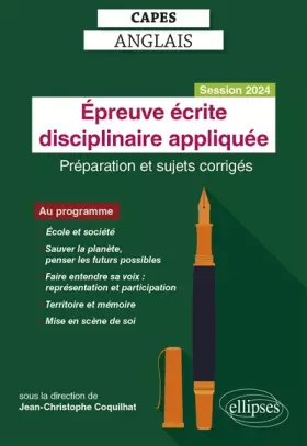 Couverture du produit · CAPES Anglais Epreuve écrite disciplinaire appliquée: Préparation et sujets corrigés