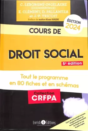 Couverture du produit · Cours de droit social 2024: Tout le programme en fiches et en schémas