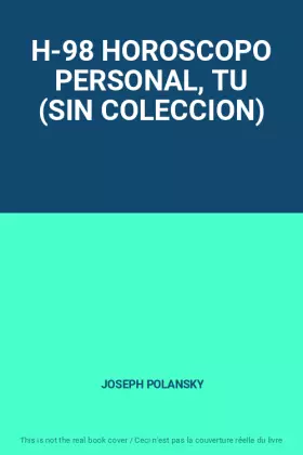 Couverture du produit · H-98 HOROSCOPO PERSONAL, TU (SIN COLECCION)