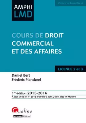 Couverture du produit · Cours de Droit commercial et des affaires 2015-2016