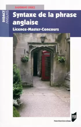Couverture du produit · Syntaxe de la phrase anglaise : Licence-Master-Concours