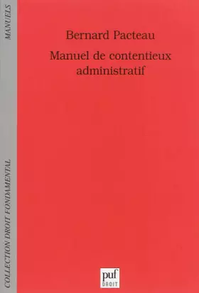 Couverture du produit · Manuel de contentieux administratif