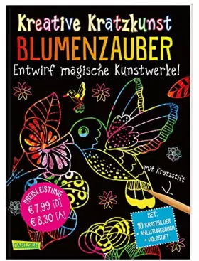 Couverture du produit · Kreative Kratzkunst: Blumenzauber: Set mit 10 Kratzbildern, Anleitungsbuch und Holzstift