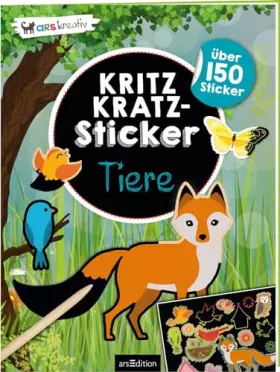 Couverture du produit · Kritzkratz-Sticker – Tiere: Über 150 Sticker | Stickerheft mit Kratzelstickern und Holzstift