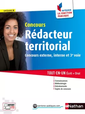 Couverture du produit · Concours Rédacteur territorial - Catégorie B - Intégrer la fonction publique - 2015