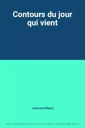 Couverture du produit · Contours du jour qui vient