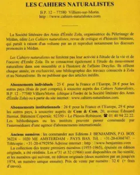 Couverture du produit · Les cahiers naturalistes, Zola journaliste