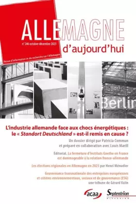Couverture du produit · L'industrie allemande face aux chocs énergétiques : le Standort Deutschland est-il remis en cause ?: Allemagne d'aujourd'hui, n
