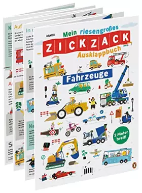 Couverture du produit · Mein riesengroßes ZICKZACK Ausklappbuch – Fahrzeuge: Faltbuch ab 3 Jahren– mit stabilen Seiten und Wimmelpanorama - Ausgeklappt