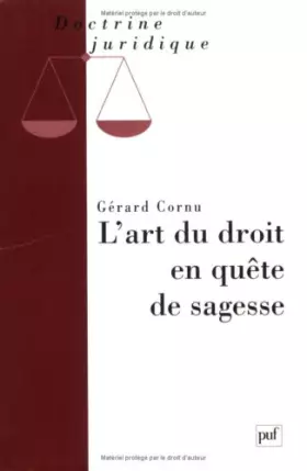 Couverture du produit · L'art du droit en quête de sagesse