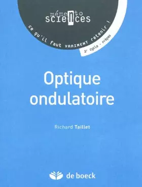Couverture du produit · Optique ondulatoire mémento