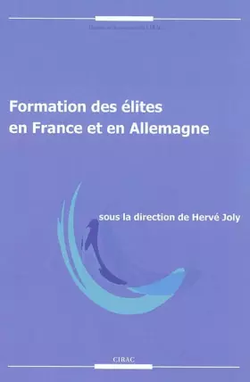 Couverture du produit · Formation des élites en France et en Allemagne
