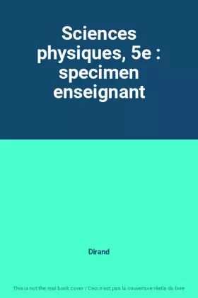 Couverture du produit · Sciences physiques, 5e : specimen enseignant