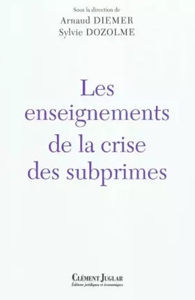 Couverture du produit · Les enseignements de la crise des subprimes