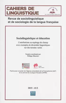 Couverture du produit · Sociolinguistique et éducation: Contribution au repérage du champ avec exemples de diversités linguistiques sur des terrains va