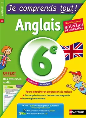 Couverture du produit · Anglais 6ème - cours + exercices + audio - Je comprends tout - conforme au programme de 6e