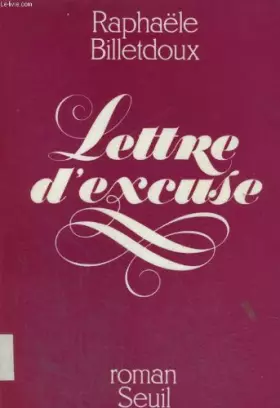 Couverture du produit · Lettre d'excuse