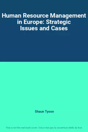 Couverture du produit · Human Resource Management in Europe: Strategic Issues and Cases