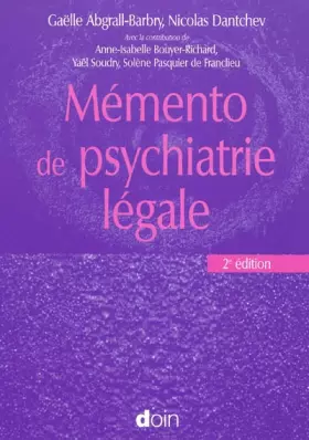 Couverture du produit · Mémento de psychiatrie légale - 2e édition