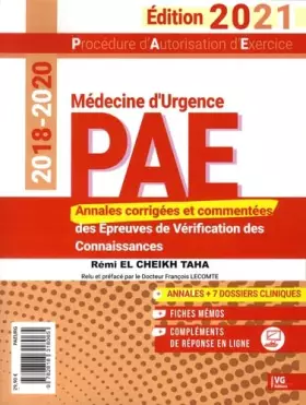 Couverture du produit · PAE médecine d'urgence: Annales corrigées des épreuves de vérification des connaissances 2018-2020