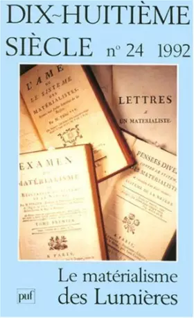 Couverture du produit · Le Matérialisme des Lumières n°24 1992