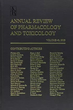 Couverture du produit · Annual Review of Pharmacology and Toxicology: 2003: 43 (Annual Review of Pharmacology & Toxicology)