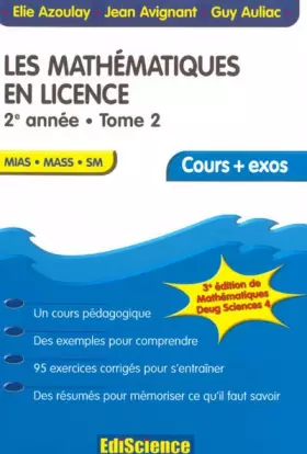 Couverture du produit · Mathématiques en licence - Cours et exercices résolus, tome 2 - 2e année