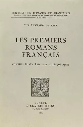 Couverture du produit · Les Premiers Romans Français, et Autres Etudes Litteraires et Linguistiques