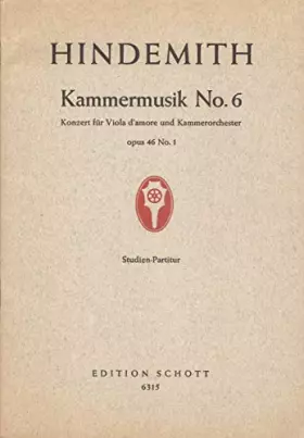 Couverture du produit · Paul Hindemith - Kammermusik No. 6, Op. 46, No. 1: Viola D'amore and Chamber Orchestra