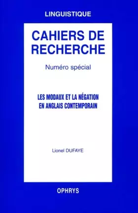 Couverture du produit · Les modaux et la negation en anglais contemporain