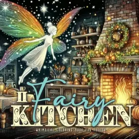 Couverture du produit · Fairy Kitchen Coloring Book for Adults 2: Fairies Coloring Book Grayscale Fairy Grayscale Coloring Book for Adults Kitchen cute