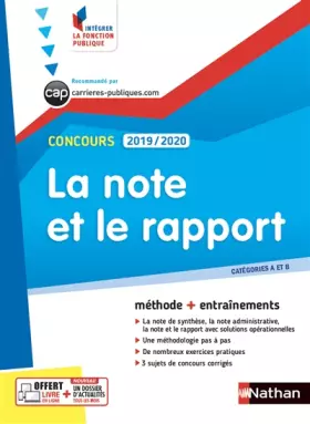 Couverture du produit · La note et le rapport - Catégorie A et B - Intégrer la fonction publique - 2019/2020
