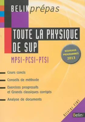 Couverture du produit · Toute la physique de SUP - MPSI-PCSI-PTSI