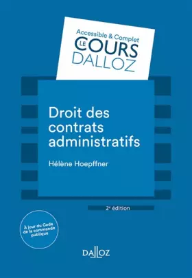 Couverture du produit · Droit des contrats administratifs 2ed