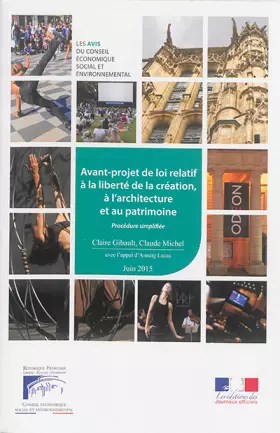 Couverture du produit · Avant-projet de loi relatif à la liberté de la création, à l'architecture