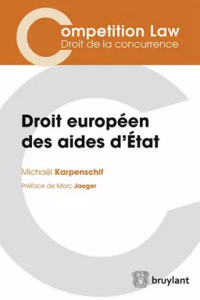 Couverture du produit · Droit européen des aides d'Etat